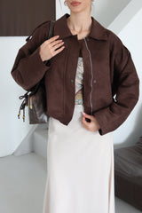 Aec Prive Kadın Süet Bomber Ceket - Rahat ve Şık