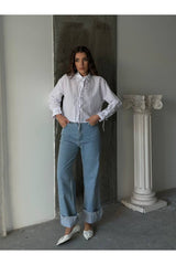 Aec Prive Kadın Uzun Kollu Pamuklu Gömlek