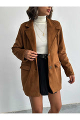 Aec Prive Kadın Süet Blazer Ceket - Rahat ve Şık