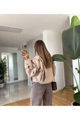 Aec Prive Kadın Su Geçirmez Crop Trençkot