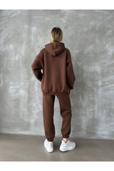 KADIN YENİ SEZON PREMİUM KALİTE İÇİ ŞARDONLU SWEATSHİRT EŞOFMAN TAKIM 7777