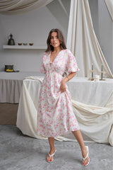 KADIN YENİ SEZON YAZLIK UZUN ÇİÇEKLİ MUSLİN ELBİSE