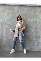 WOMEN'S LONG OVERSIZED CACHET SHIRT 7777