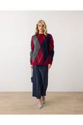 Aec Prive Kadın Baklava Desenli Kazak - Şık ve Rahat