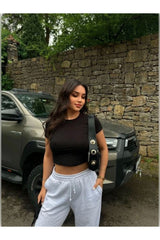 Women's New Season Basic Cotton Fabric Crop T-Shirt 7777