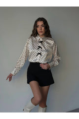 Women's New Season Premium Quality Ribbon Polka Dot Shirt ❤️