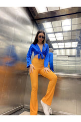 Aec Prive Kadın Hardal Ispanyol Paça Takım