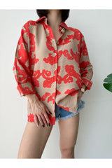 Women's Patterned Cotton Shirt 8788