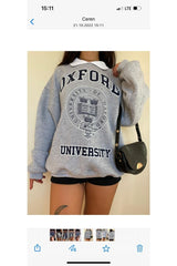 Oversized Oxford Sweatshirt with Collar