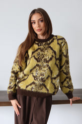 Aec Prive Kadın Desenli Kalın Kazak