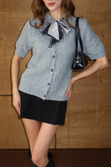 Aec Prive Kadın Kısa Kollu Yumoş Flarlı Kazak