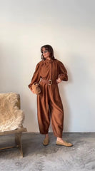 Aec Prive Kadın Süet Gömlek Pantolon Takım