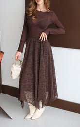 Aec Prive Kadın Vintage Kadife Dokulu Asimetrik Etek