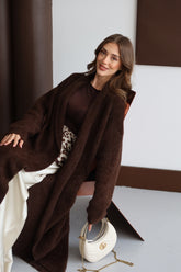 Aec Prive Kadın Angora Yumşak Kalın Uzun Hırka Modası