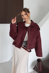 Aec Prive Kadın Süet Bomber Ceket - Rahat ve Şık