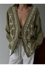 Aec Prive yazlık müslin kimono gömlek, çiçek desenleriyle şık yaz stili için ideal