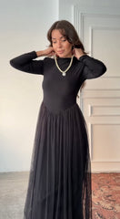 Aec Prive Kadın Tül Detaylı Maxi Elbise