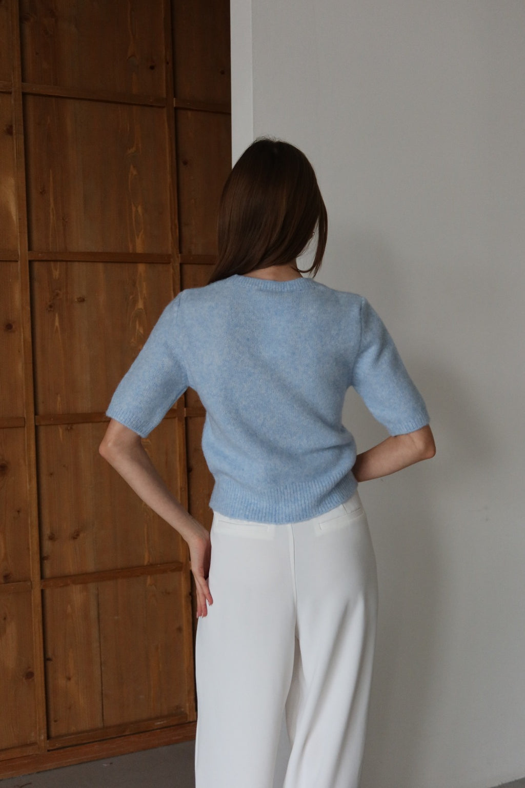 Aec Prive Women's Short Sleeve Plush Sweater