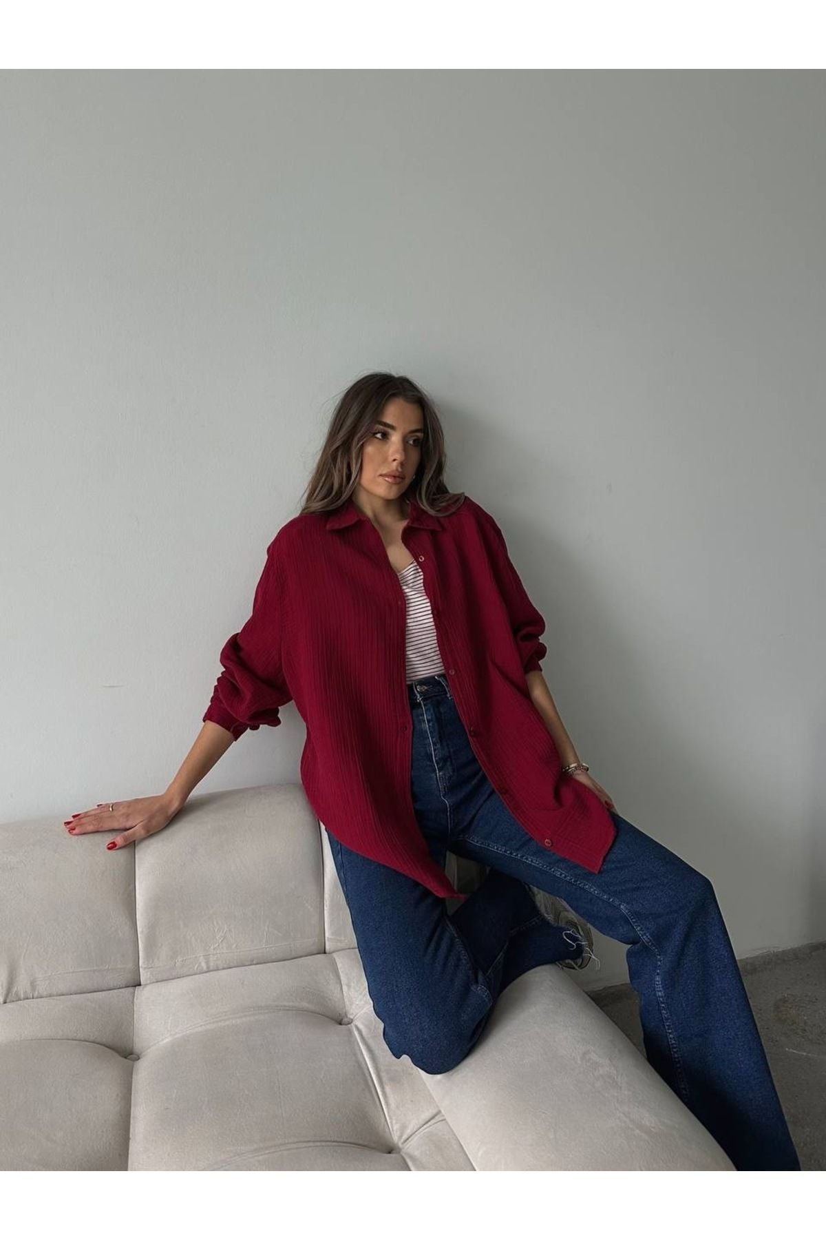Aec Prive Women's Cotton Oversize Shirt - Comfortable and Stylish