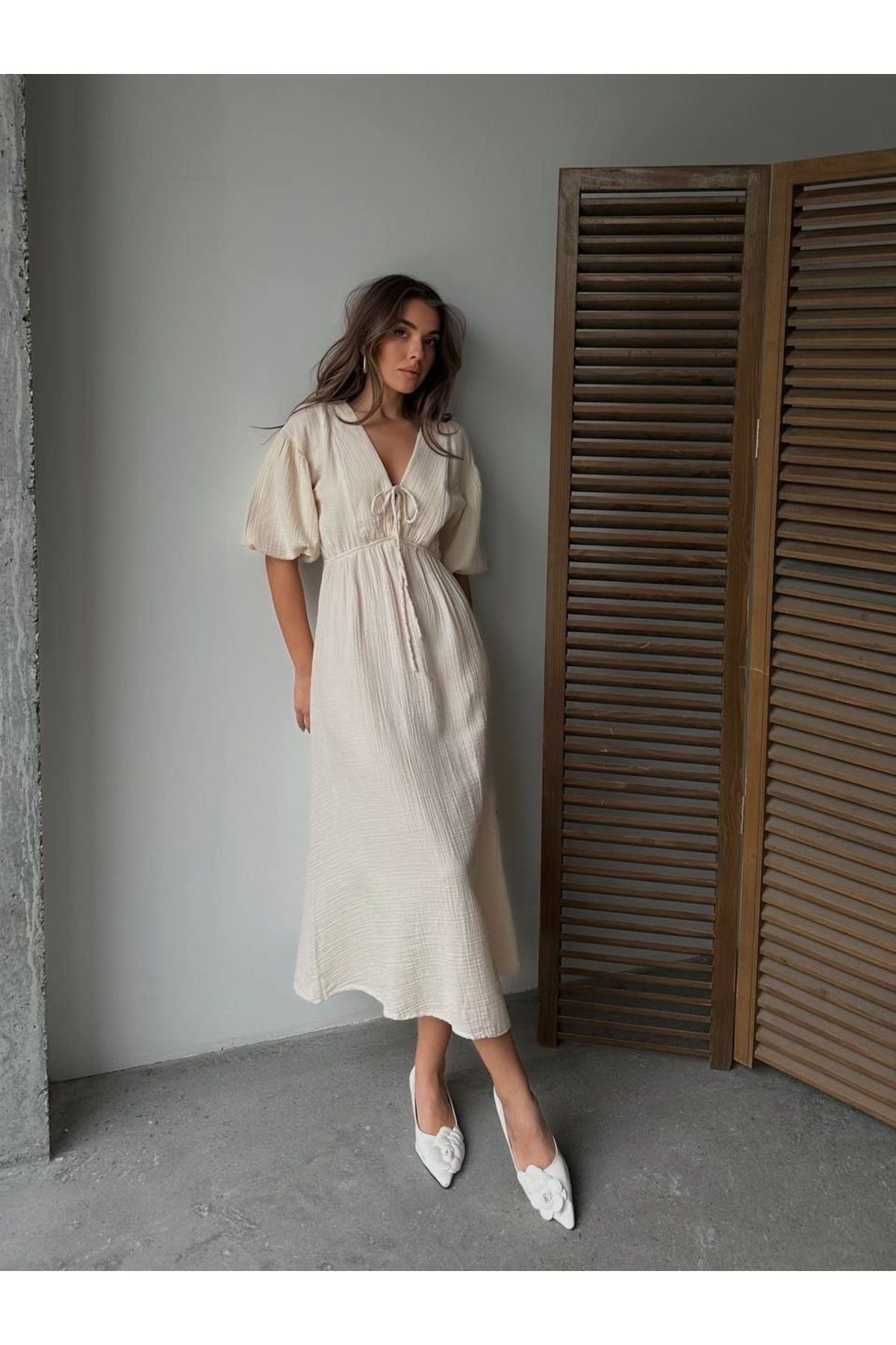 WOMEN'S NEW SEASON SUMMER LONG MUSLIN DRESS