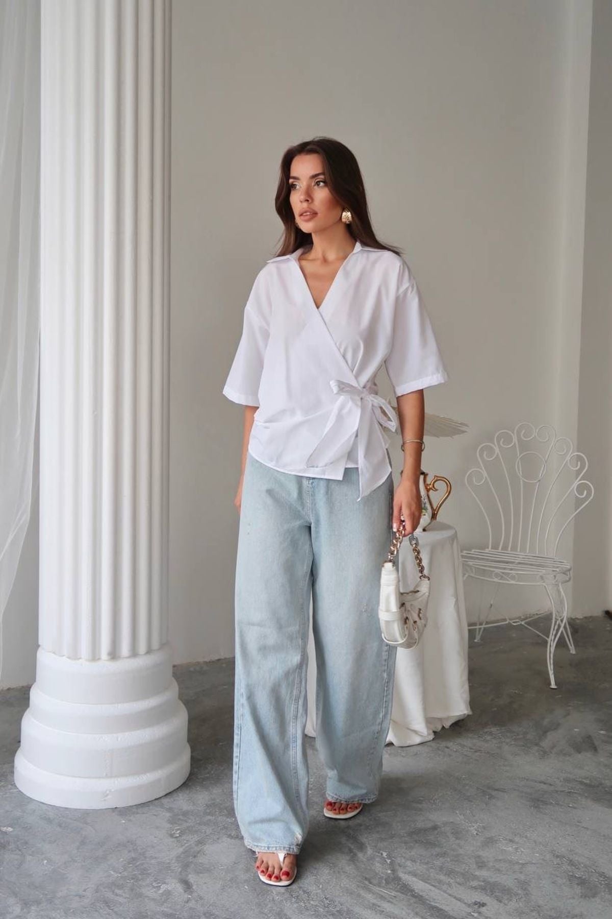 Aec Prive Kadın Yandan Bağlamalı Gömlek - Şık Tasarım