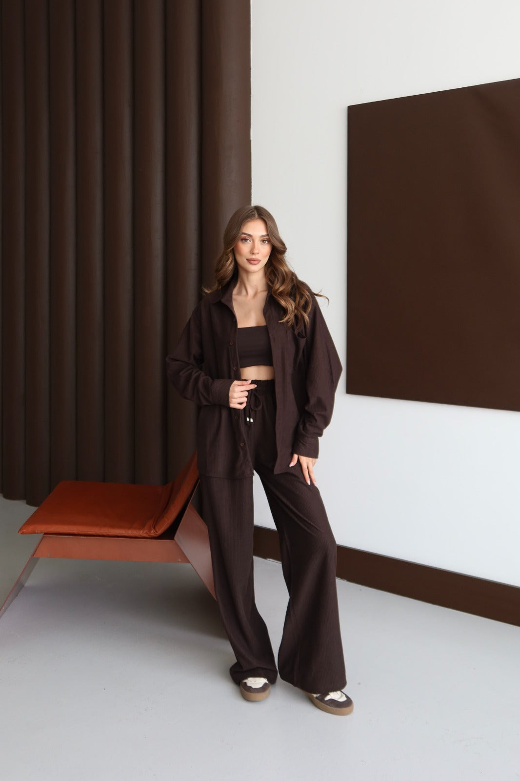 Aec Private Women's Sports Thessaloniki Fabric Shirt and Trousers Set