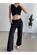 Aec Prive Women's Vest Palazzo Pants Set - Red