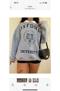 Yakalı Oversize Oxford Sweatshirt