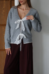 Aec Prive Kadın Dantelli Kurdele Detaylı Pinterest Hırka