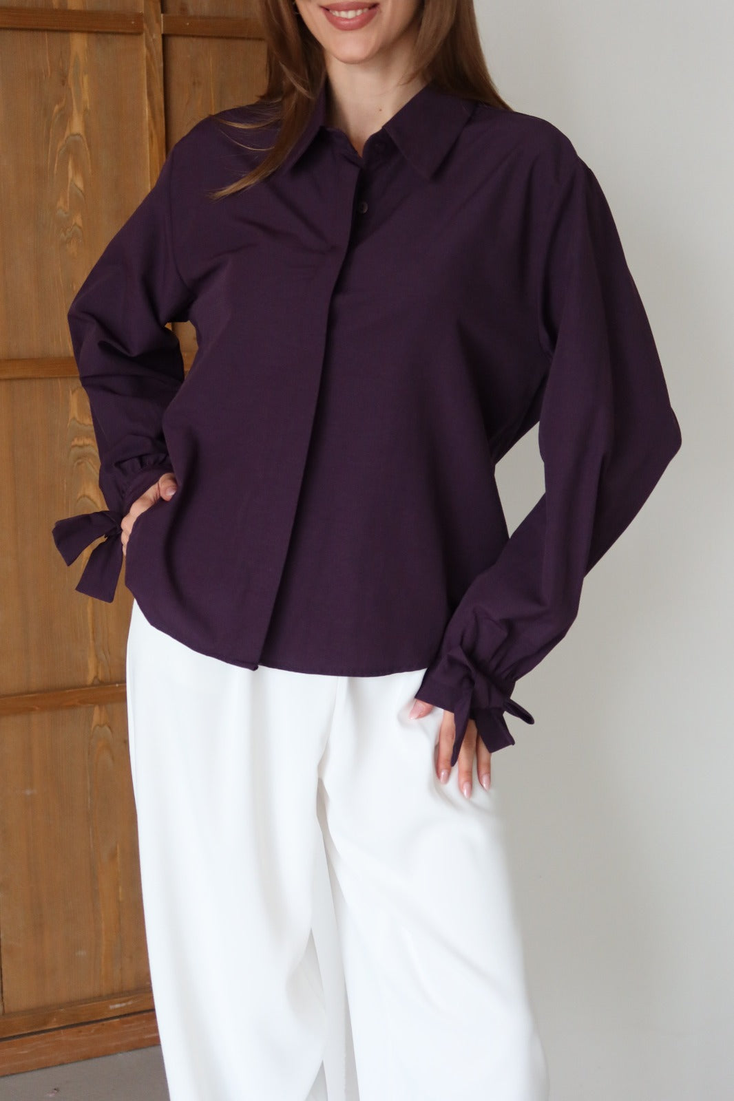 Aec Prive Women's Basic Elegant Shirt with Sleeve Details