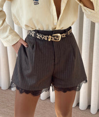 Aec Prive Kadın Dantel Detaylı Şort Ve Blazer Ceket Takım