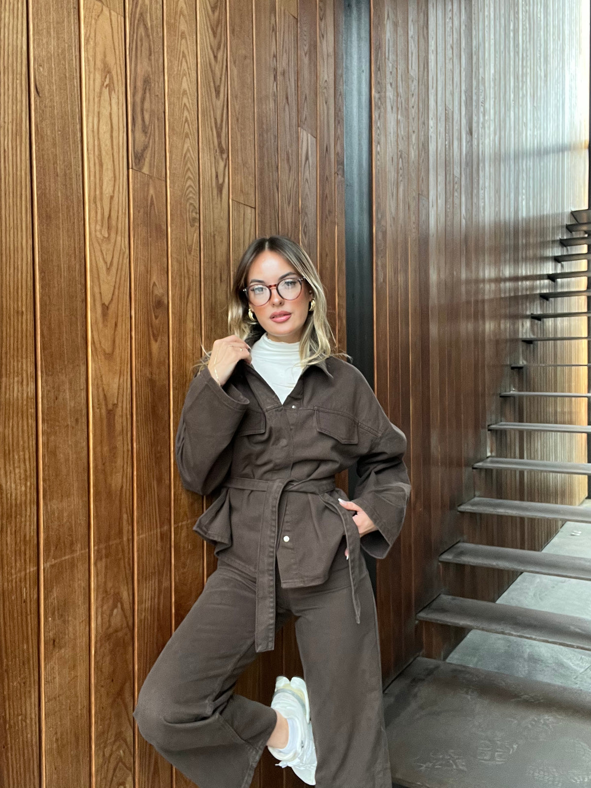 Aec Prive Kadın Kahverengi Denim Takım