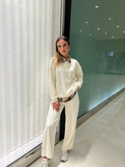 Aec Prive Kadın Taş Baskılı Ekose Sweatshirt Takım