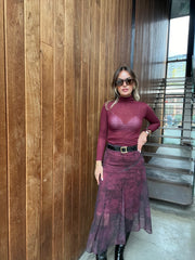 Aec Prive Kadın Zarif Bordo Etek