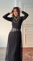Aec Prive Kadın Tül Detaylı Maxi Elbise