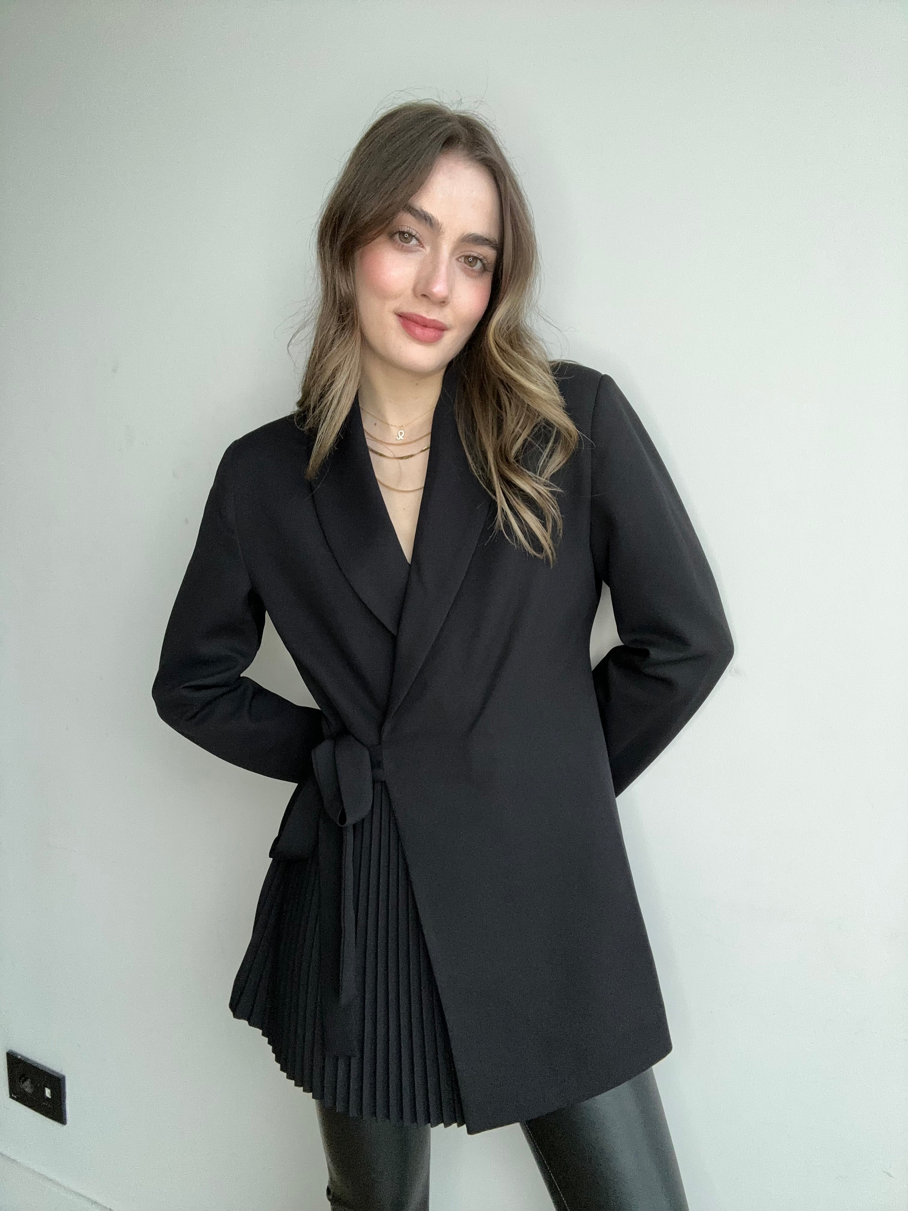 Aec Prive Women's Couture Pleated Detail Custom Design Jacket – 566100