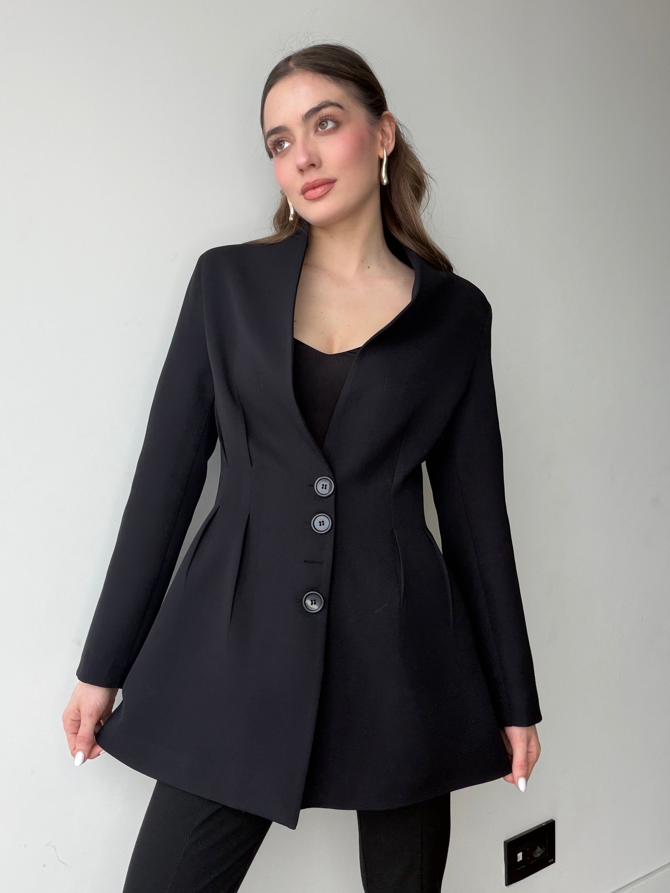 Aec Private Women's Premium Quality Pleated Stylish Jacket with a Slimming Waist