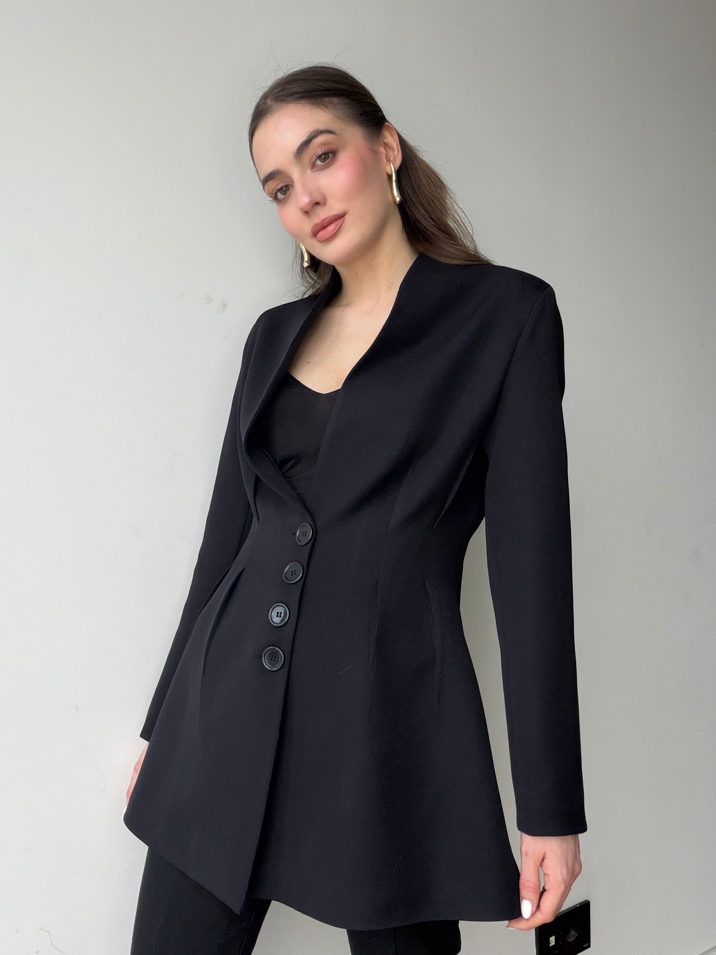 Aec Private Women's Premium Quality Pleated Stylish Jacket with a Slimming Waist