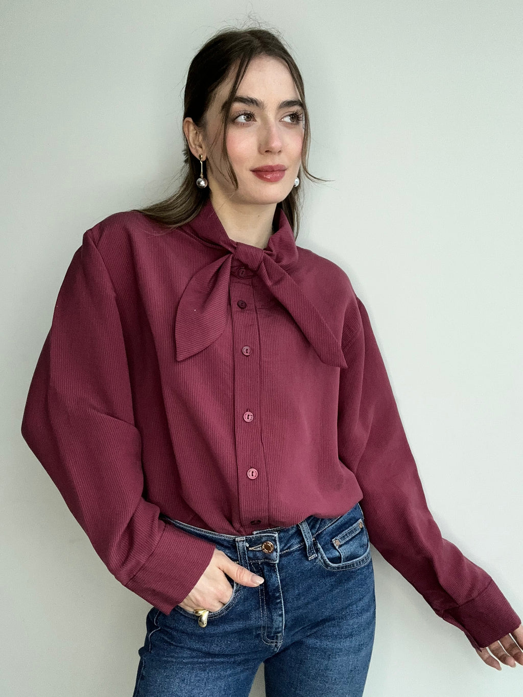 Aec Prive Lina Cotton Shirt with Ribbon Detail - 44122