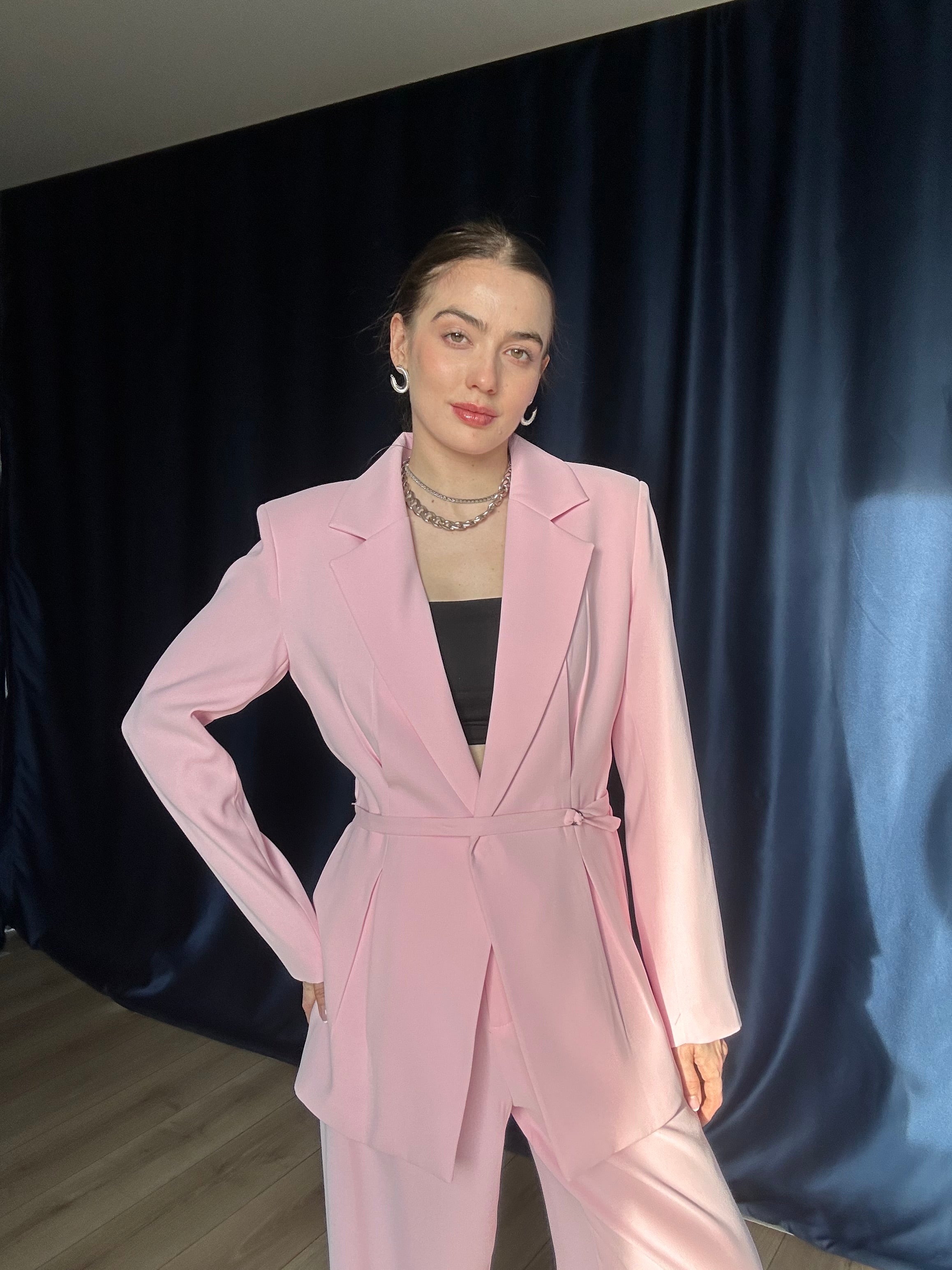 Aec Prive Kadın Lüx Couture  Beli İnce Gösteren Ceket Pantolon Takım -4888