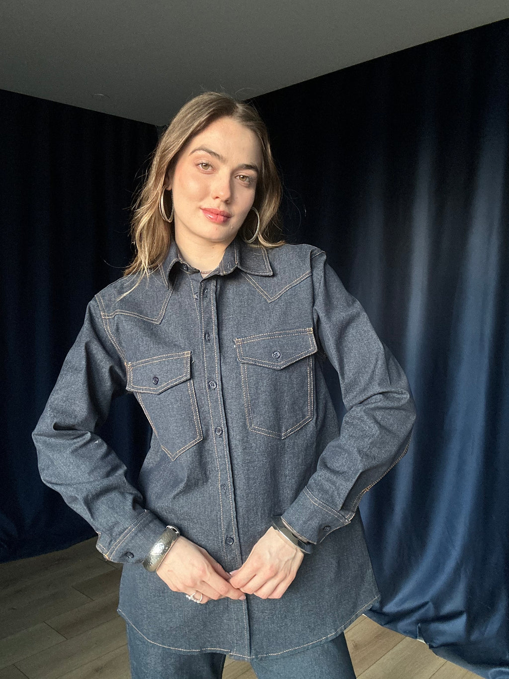 Aec Prive Kadın Premium Kalite Lady Denim Gömlek Pantolon Takım -5828