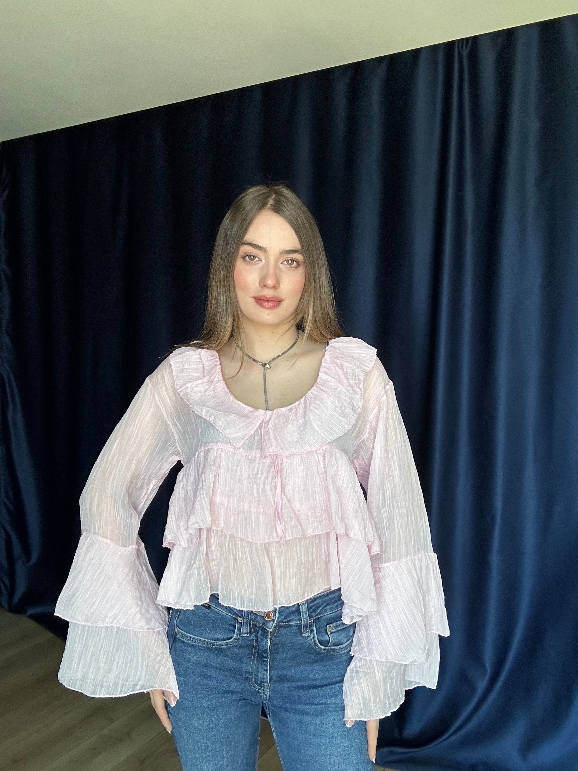 Aec Prive Women's Elara Ruffled Chiffon Blouse -2123