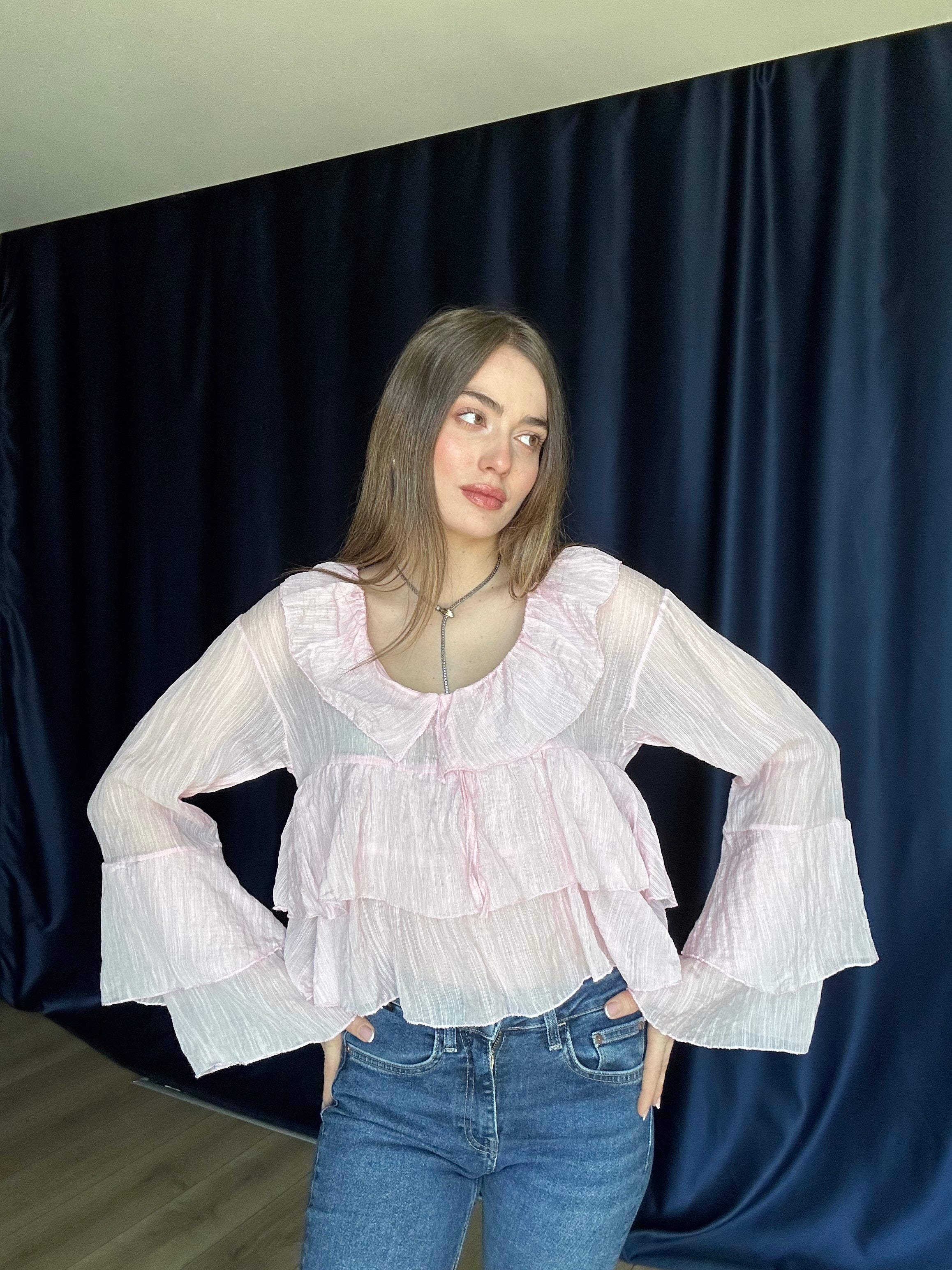 Aec Prive Women's Elara Ruffled Chiffon Blouse -2123