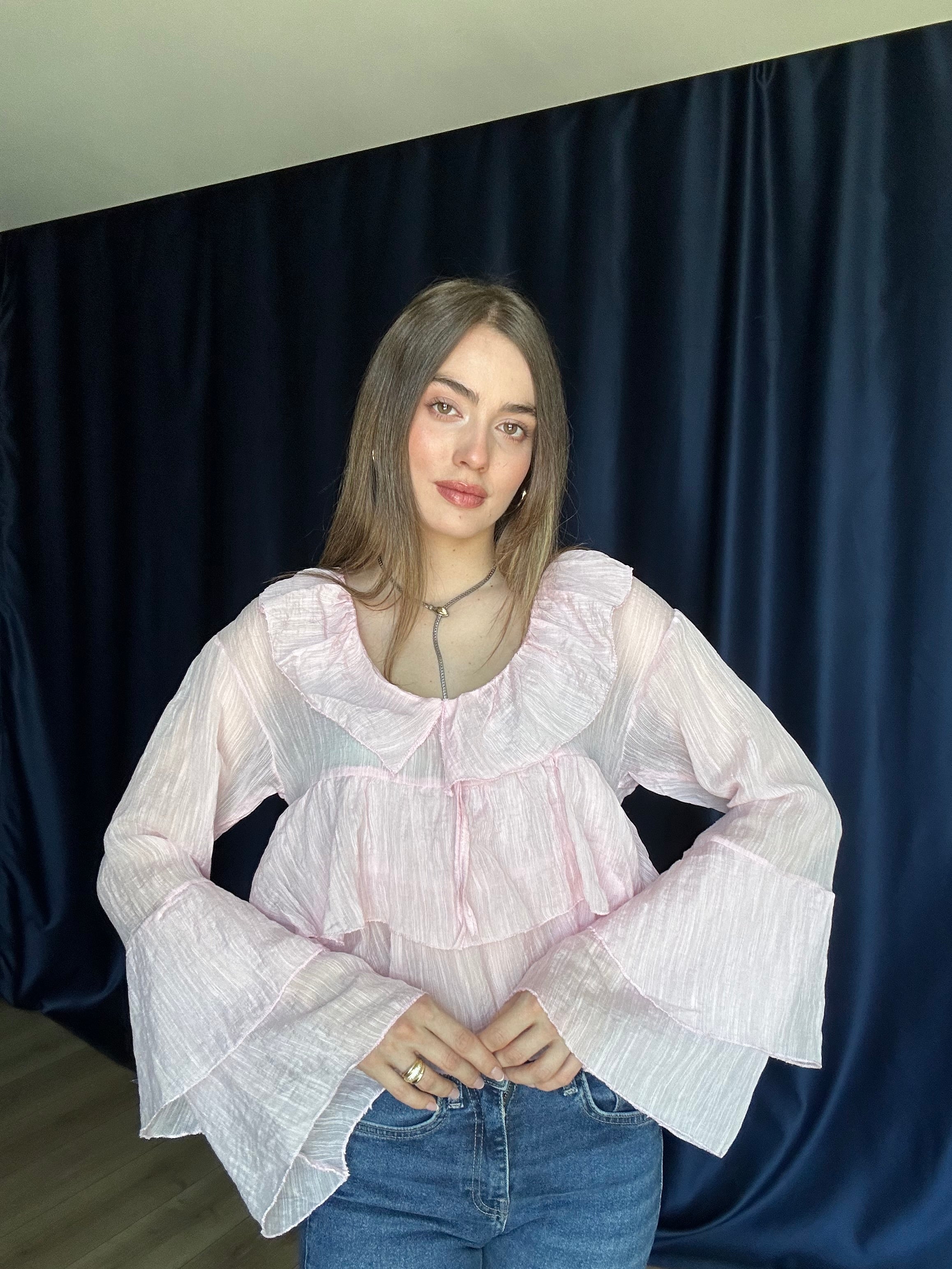 Aec Prive Women's Elara Ruffled Chiffon Blouse -2123