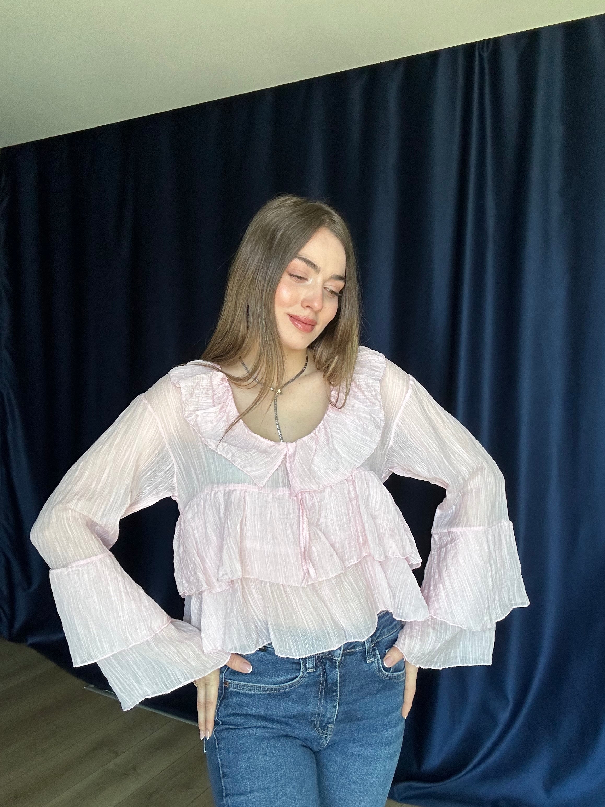 Aec Prive Women's Elara Ruffled Chiffon Blouse -2123