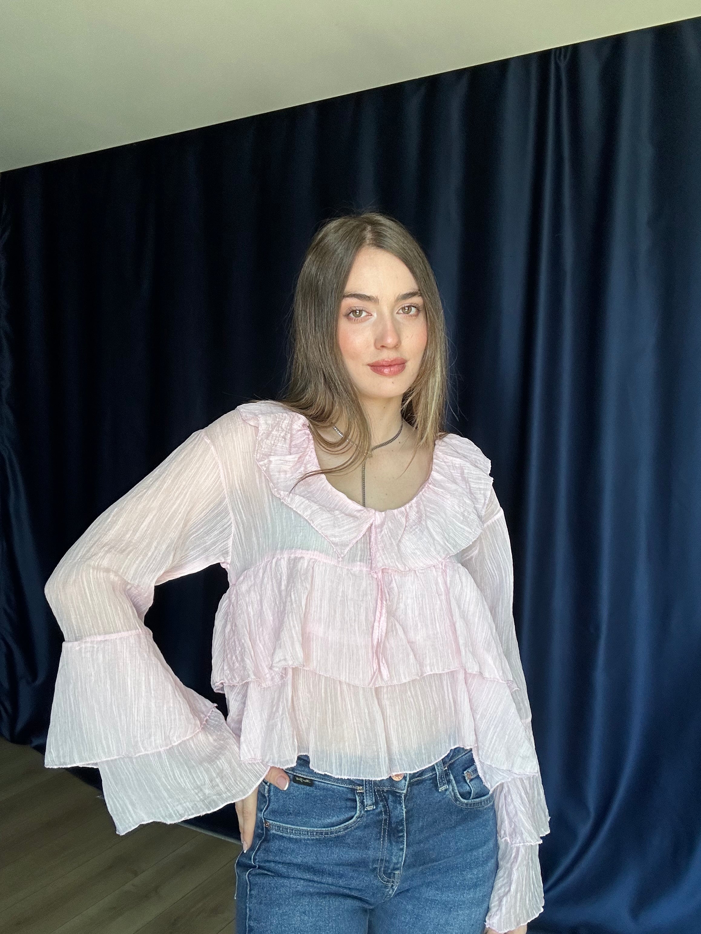 Aec Prive Women's Elara Ruffled Chiffon Blouse -2123