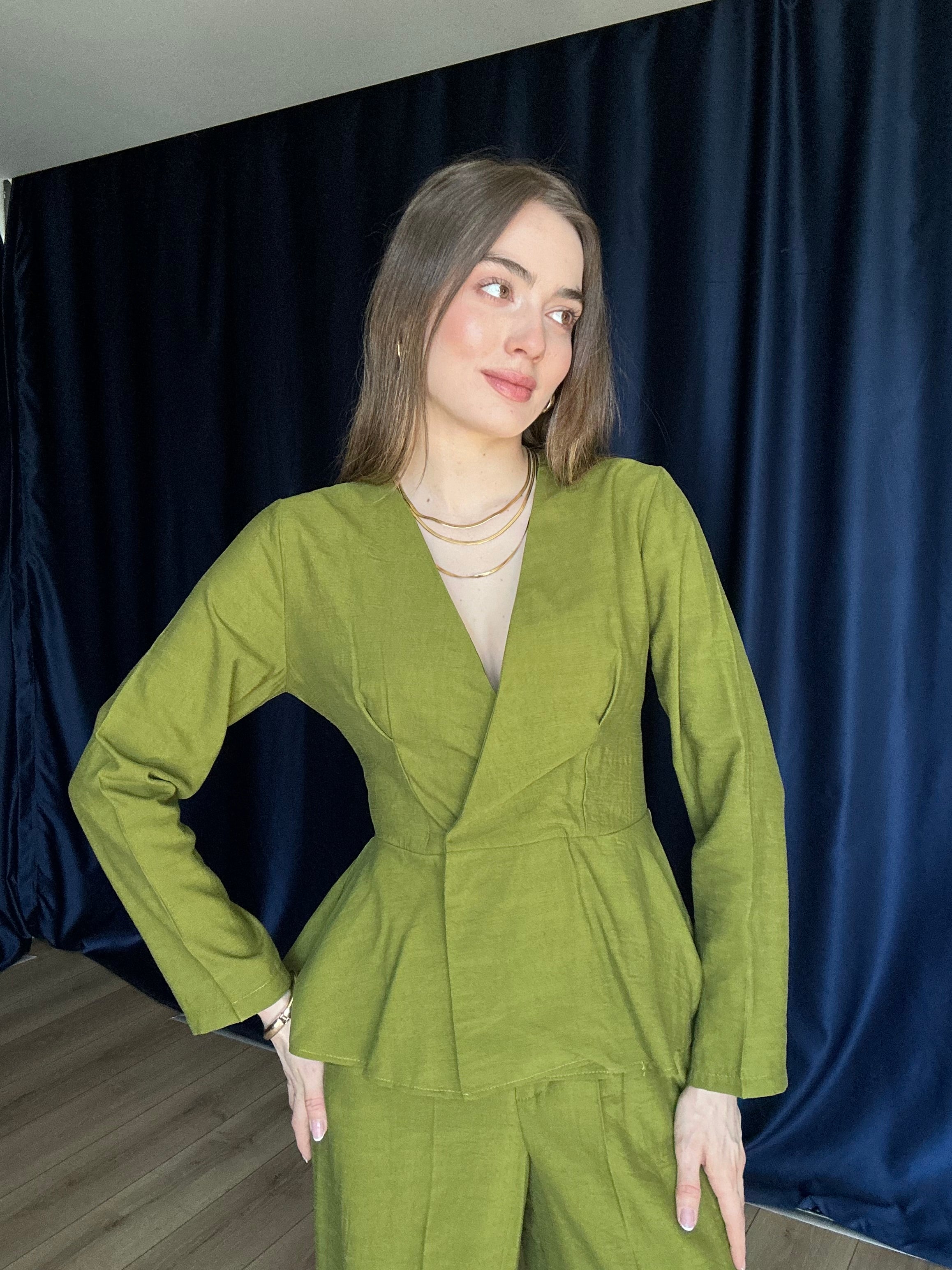 Aec Prive Kadın Aura Cotton Beli İnce Gösteren Bluz Pantolon Takım -34263