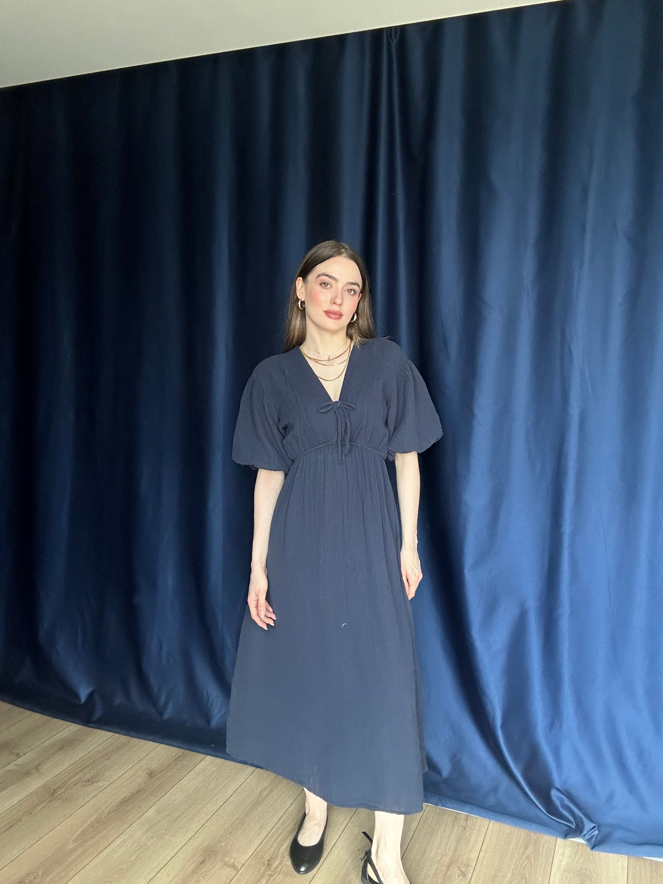 WOMEN'S NEW SEASON SUMMER LONG MUSLIN DRESS