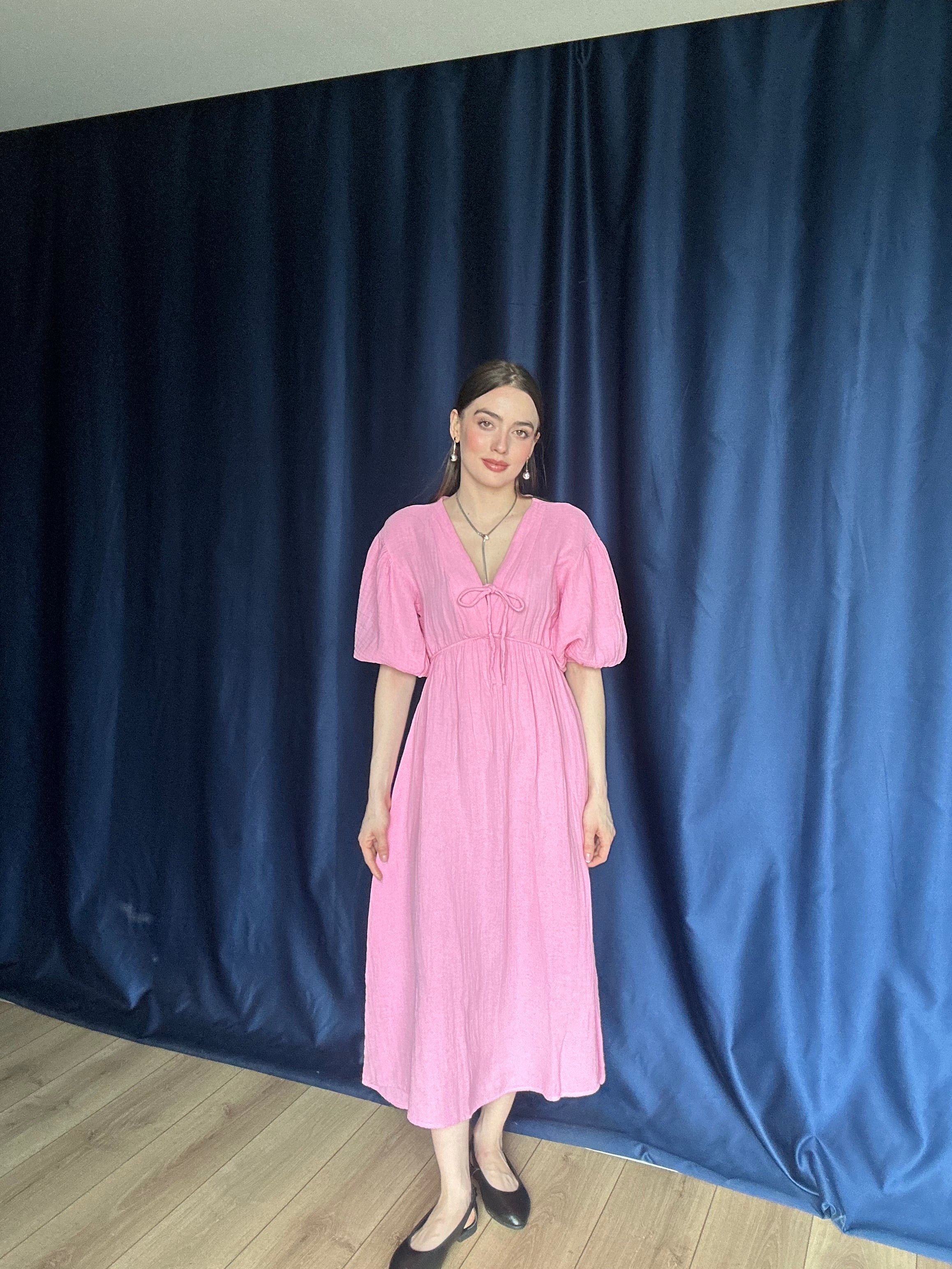 WOMEN'S NEW SEASON SUMMER LONG MUSLIN DRESS