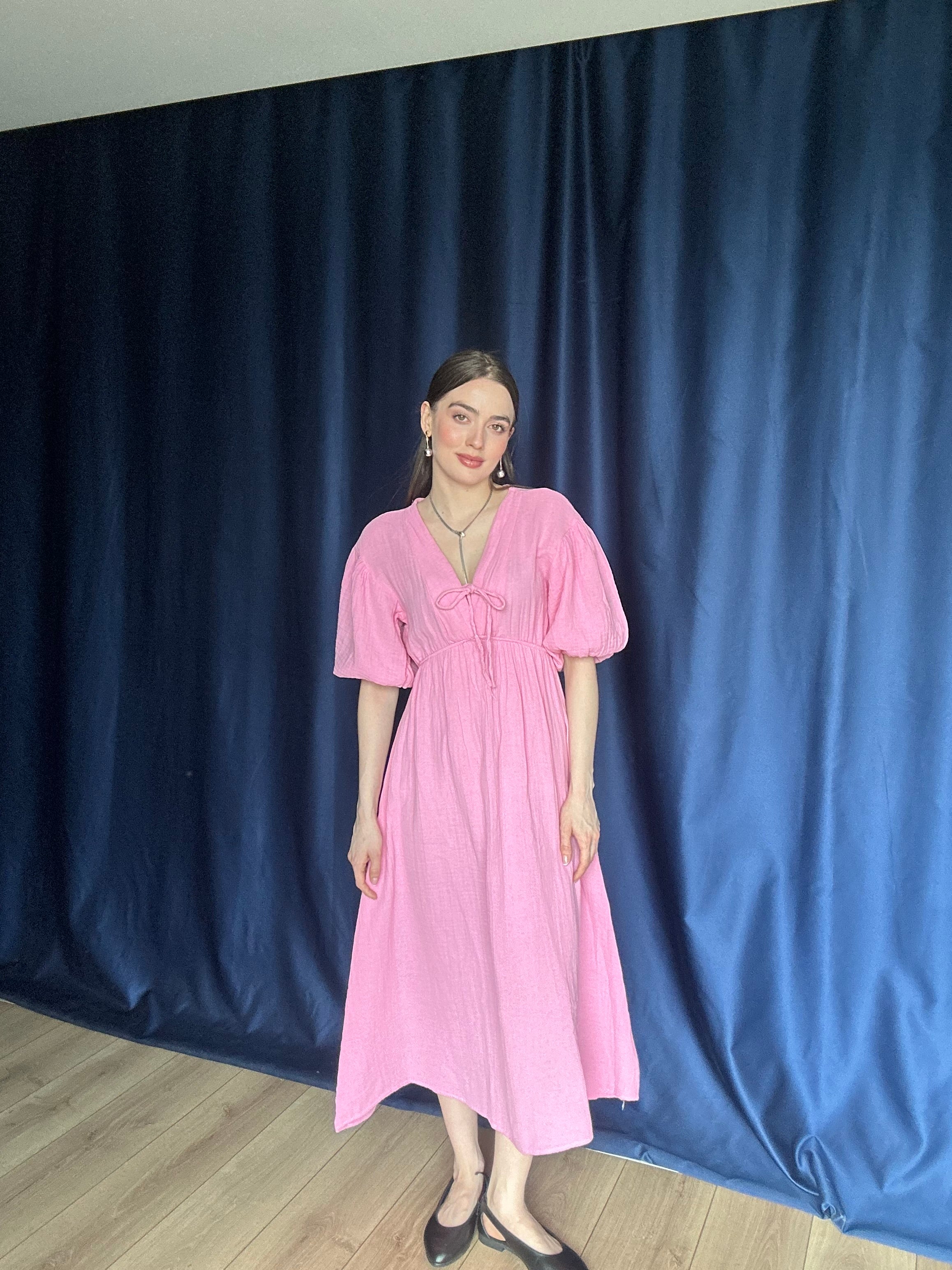 WOMEN'S NEW SEASON SUMMER LONG MUSLIN DRESS